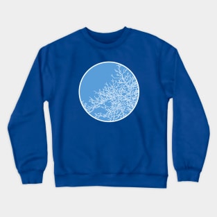 Winter Tree (large, no leaves, blue fill) Crewneck Sweatshirt